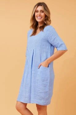 PISA SOLID LINEN DRESS -Femme Connection Sales 5fc9e2333dff7e237b750941a53dee94