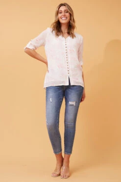 LEAF PRINT BUTTON FRONT TOP 21 LEAF PRINT BUTTON FRONT TOP -Femme Connection Sales 5fd05780a9606b7d0caee9c562dbdaae