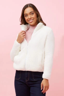 LYN ZIP FRONT FAUX FUR JACKET -Femme Connection Sales 5fde46a3a9ab6178a46b6d120ff86f7c
