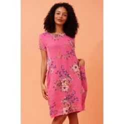 MESSINA FLORAL LINEN DRESS -Femme Connection Sales 5fe6e433458f1e0ef80f623b697352e7