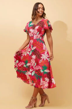 Stella FLORIDA LEAF PRINT MIDI DRESS 13 Stella FLORIDA LEAF PRINT MIDI DRESS -Femme Connection Sales 612a7bd31c43bbcf2e60539501a24a1e