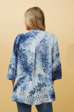ROSETTA FLORAL SEQUIN TIE DYE DETAIL TOP -Femme Connection Sales 6171be39660cd64f0659a39ffbaa3ea9