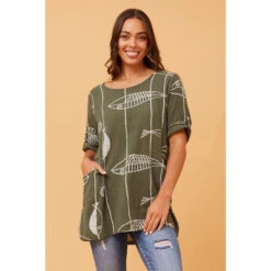 VALERIA FISH PRINT TOP -Femme Connection Sales 6178459cf398ea28be2727f529665860
