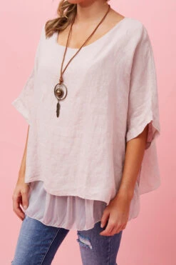 GIANA OVERSIZED DOUBLE LAYERED LINEN TOP -Femme Connection Sales 62eea053a185f572f724d38f7b69165a