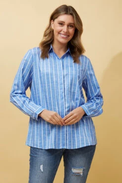 DONOVAN STRIPE SHIRT -Femme Connection Sales 639521a74de5a2b12b50e75ac1fc6d25