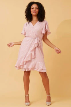 JOYCE GOLD FOIL PRINT DRESS