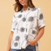 YELINA DANDELION PRINT SHIRT -Femme Connection Sales 64f6a0391ba76f3d4e679af17c0da8c4