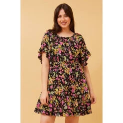 GRETA FLORAL SHORT DRESS -Femme Connection Sales 64f9504a4ec941e6def19d98f7d74435