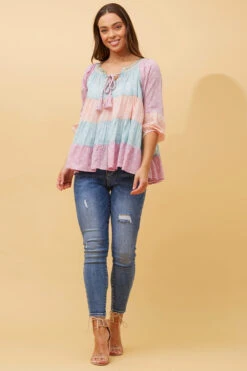 DUKE COLOUR BLOCK BOHO TOP -Femme Connection Sales 66801acb0ee0037bc1206bacfdab6c23