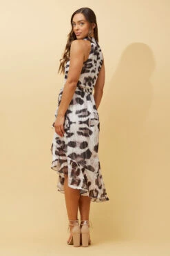 RIO ANIMAL PRINT HALTER NECK DRESS -Femme Connection Sales 6682f0b2bd8fafa801805af0ed5bbd97