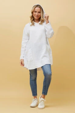 SILVAVA HOODED LINEN TUNIC TOP -Femme Connection Sales 679fa5164a9afaa015144190aa87ddba