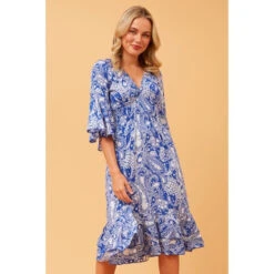 JOLIE PAISLEY PRINT DRESS -Femme Connection Sales 67b761ce37c00ee46a2a26ab26a2caa9
