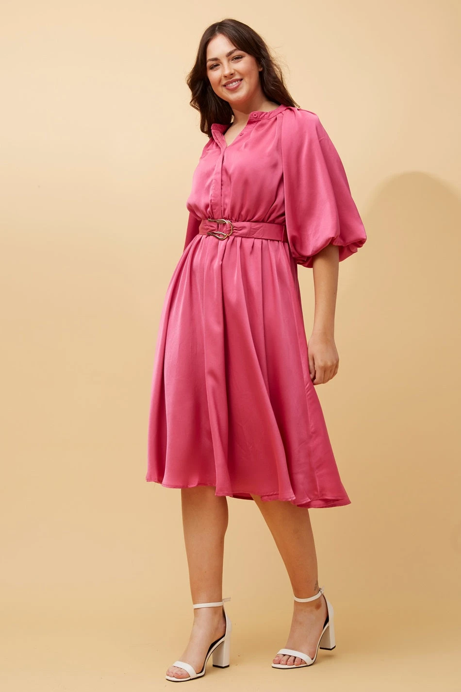 QUEENIE SATIN MIDI DRESS 4 QUEENIE SATIN MIDI DRESS - Image 2