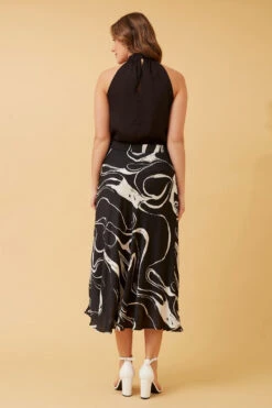 CYRUS ABSTRACT PRINT MIDI SKIRT -Femme Connection Sales 67f27659a8e7d4b95b2bf2f13c8186be