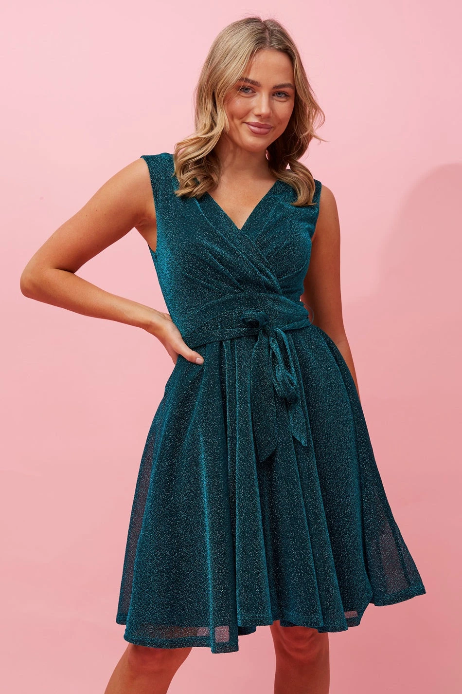 SLEEVELESS SHORT GLITTER DRESS 20 SLEEVELESS SHORT GLITTER DRESS - Image 18