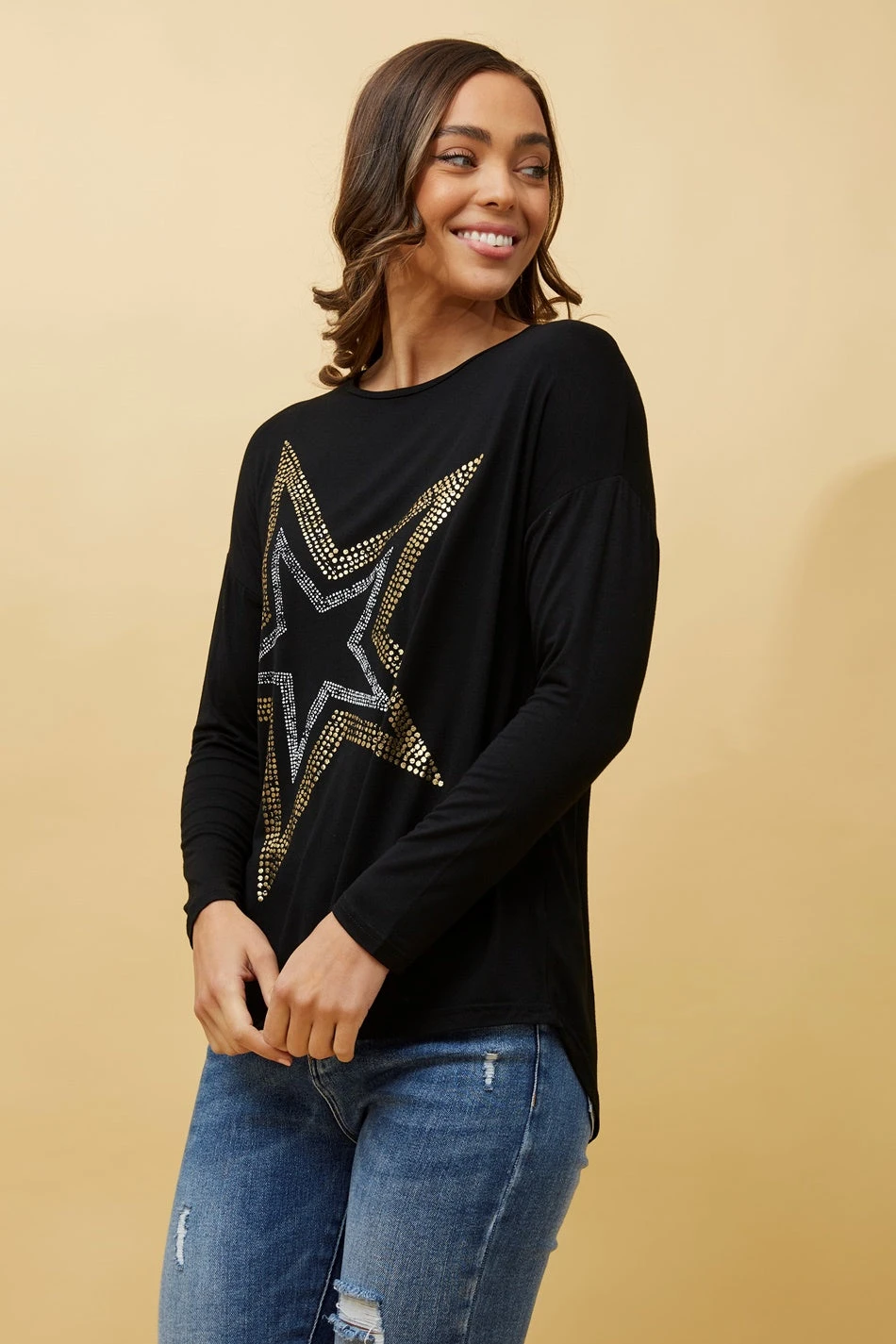 EVA LONG SLEEVE STAR PRINT TOP 7 EVA LONG SLEEVE STAR PRINT TOP - Image 5