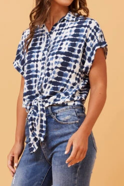 CASEY FRONT KNOT SHIRT -Femme Connection Sales 6a0956a2b54ea8f38c953c62d2c9605a