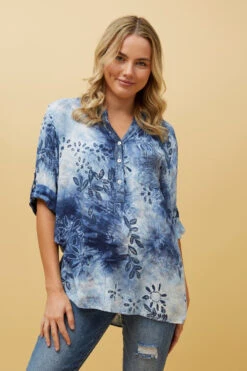 ROSETTA FLORAL SEQUIN TIE DYE DETAIL TOP -Femme Connection Sales 6bab38d0aa022d8e1e02450298d28662