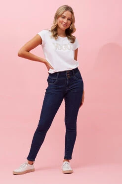 ELLERY BUTTON DETAIL DENIM -Femme Connection Sales 6c59972e8ff0037271a91242ec8dbb13