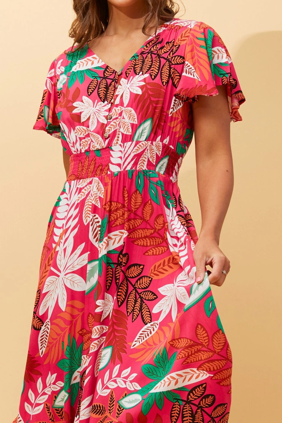 Stella FLORIDA LEAF PRINT MIDI DRESS 7 Stella FLORIDA LEAF PRINT MIDI DRESS - Image 5