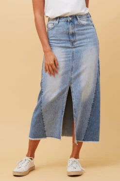 LIZBETH DENIM MIDI SKIRT -Femme Connection Sales 6c8431ad3ff83e56d3d2b385cddd0dd9