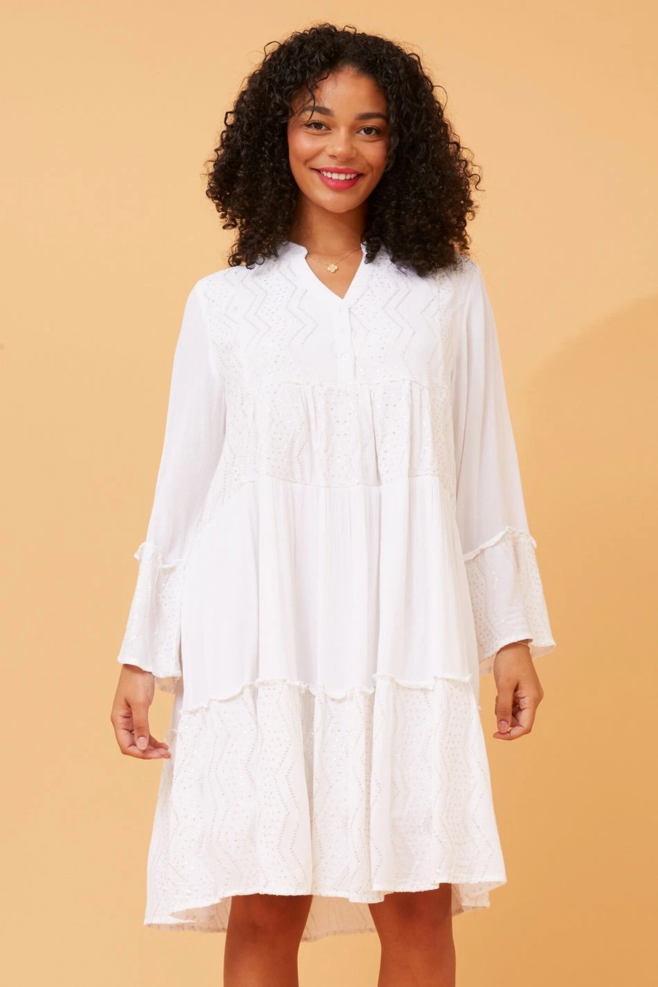 RENUKA SEQUIN DETAIL TIERED DRESS 3 RENUKA SEQUIN DETAIL TIERED DRESS