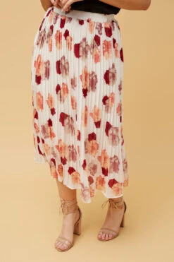 REESE FLORAL PLEATED MIDI SKIRT -Femme Connection Sales 6d4c62c40b0f1d397ca108e81c6a5c09