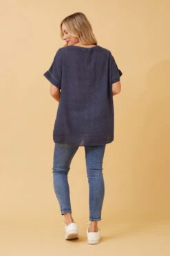 JULINA EVIL EYE LINEN TOP -Femme Connection Sales 6d87e8455236071affb1fc6ad130e638