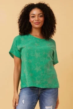 CONNIE EMBROIDERED FLORAL TOP -Femme Connection Sales 6dc0089e7bfcd8046c1e2d563e2d1da3