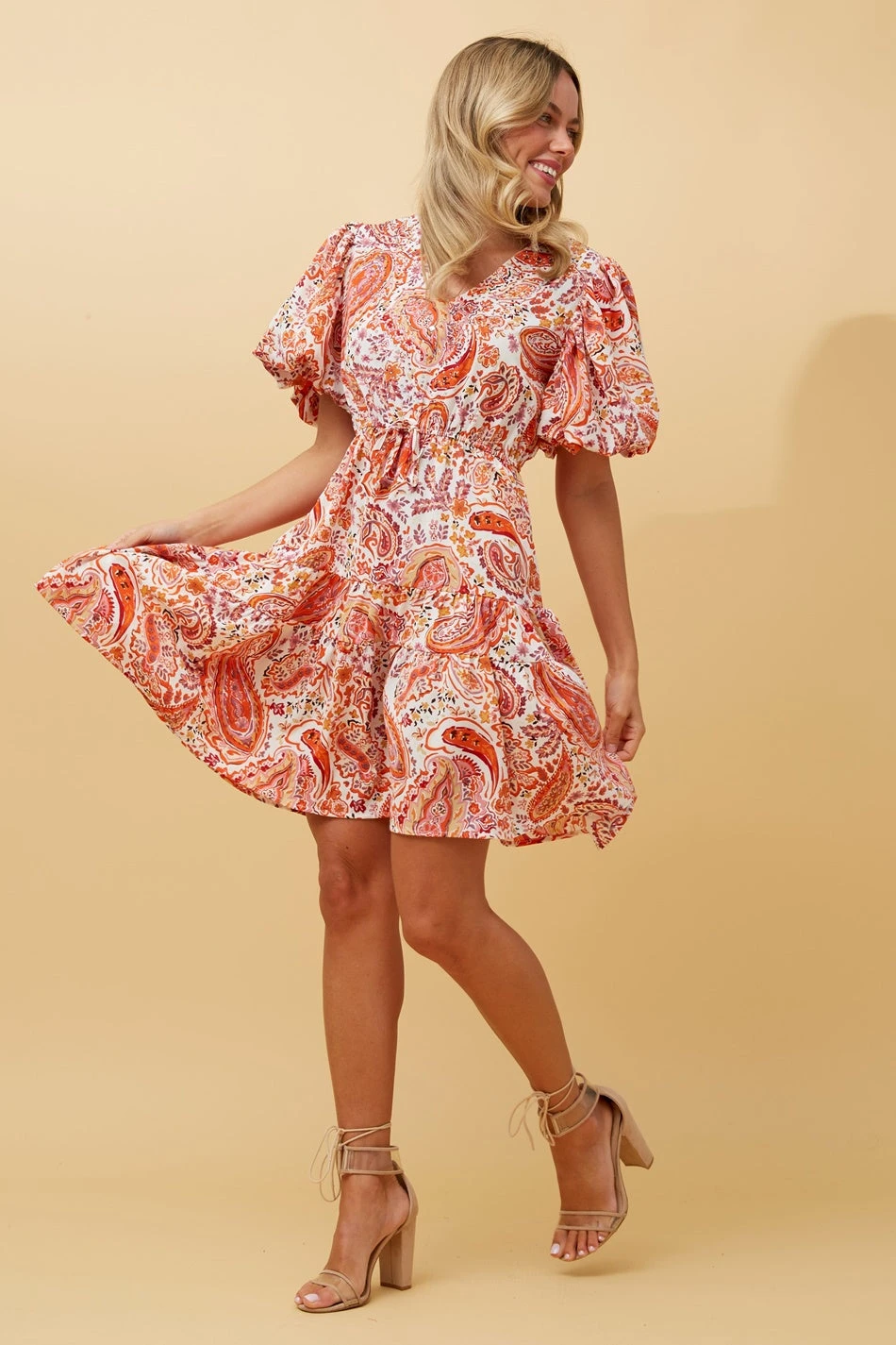 TAMIA PAISLEY BOHO SHORT DRESS 8 TAMIA PAISLEY BOHO SHORT DRESS - Image 6