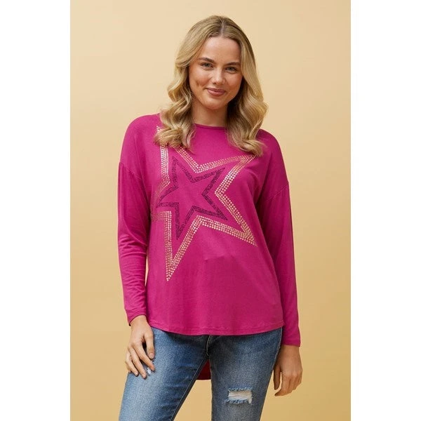 EVA LONG SLEEVE STAR PRINT TOP 21 EVA LONG SLEEVE STAR PRINT TOP - Image 19