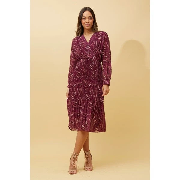 ZANETTA ABSTRACT PRINT TIERED PLEATED MIDI DRESS 15 ZANETTA ABSTRACT PRINT TIERED PLEATED MIDI DRESS - Image 13