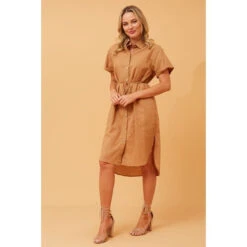 GERALDINE LINEN SHIRT DRESS -Femme Connection Sales 6f2e6d300c414becab0648639a00108b