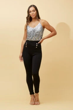 ARLIA BUTTON DETAIL PANTS -Femme Connection Sales 6f75d9edd554efcc9c9d44508b0d6db6