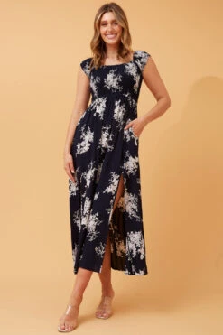 ROBIN FLORAL BARDOT MAXI DRESS -Femme Connection Sales 70ba4c46632cef788c1aec791eacac88