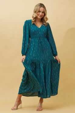 CRYSTELLE GOLD FOIL PRINT MAXI DRESS -Femme Connection Sales 70ea48fd763fe1b0b28d64ebc06a3e26