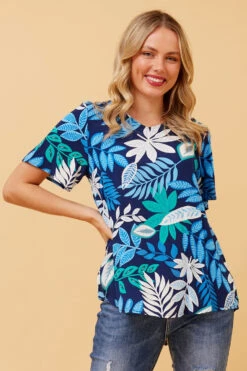 SONIA LEAF PRINT TOP -Femme Connection Sales 717ae9bc69f549d22e371e1bb7786632