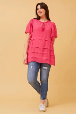 COLLETTE FRILL NECK TOP -Femme Connection Sales 72849e4d100dbaa439eba2947ecbff69