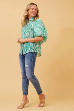 WILKIE PUFF SLEEVE BOHO SHIRT -Femme Connection Sales 735a71076add675f3329371309ea007f