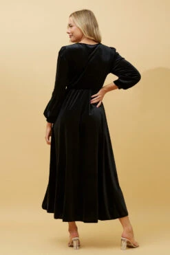 KENNEDY WRAP FRONT PLEATED VELVET MIDI DRESS -Femme Connection Sales 74ae17bc71e2d3b1e3dceb00027055e9