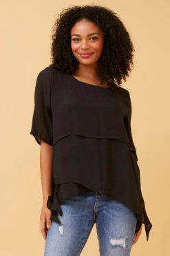 DOUBLE LAYERED ASYMMETRICAL HEM TOP -Femme Connection Sales 764924d4c5a527ffc9985172080861b2