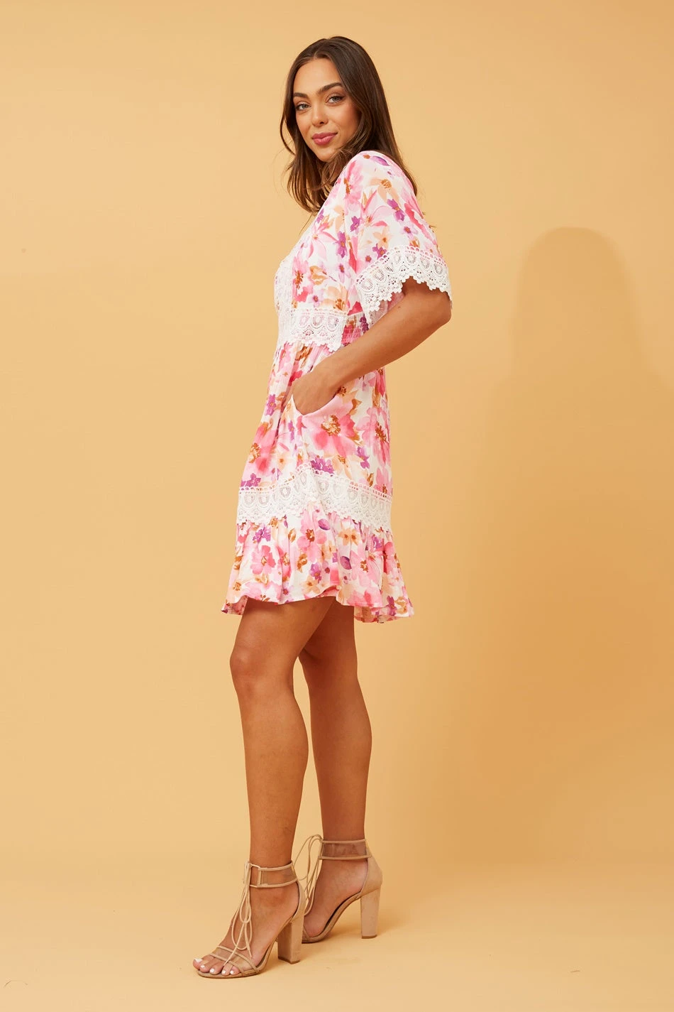 LAYLA LACE TRIM FLORAL DRESS 9 LAYLA LACE TRIM FLORAL DRESS - Image 7