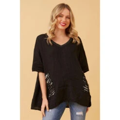 PAM SEQUIN PATCH LINEN TOP -Femme Connection Sales 77dfffb5d3e70945a3de1d035664ee32
