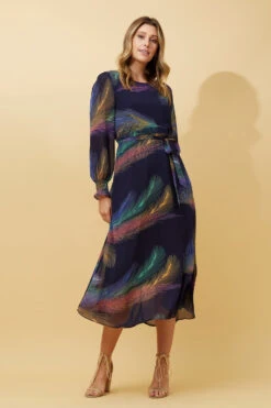 PRISCILLA FEATHER PRINT DRESS -Femme Connection Sales 781249c4b9422a3c44bce9eb405b9bf1