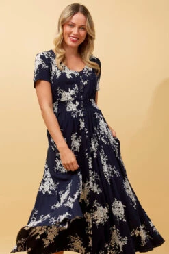 MEGAN FLORAL BOHO MIDI DRESS -Femme Connection Sales 791d4fc9251a9ec9aa2d18c9f8972847