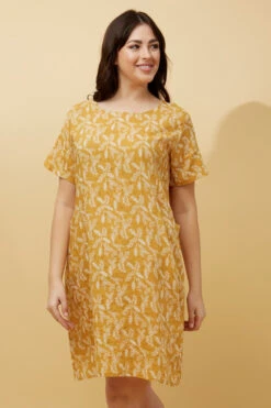 VINE LEAF PRINT SHIFT DRESS -Femme Connection Sales 793b10d8cff5f754ae8d148fde8b78b3