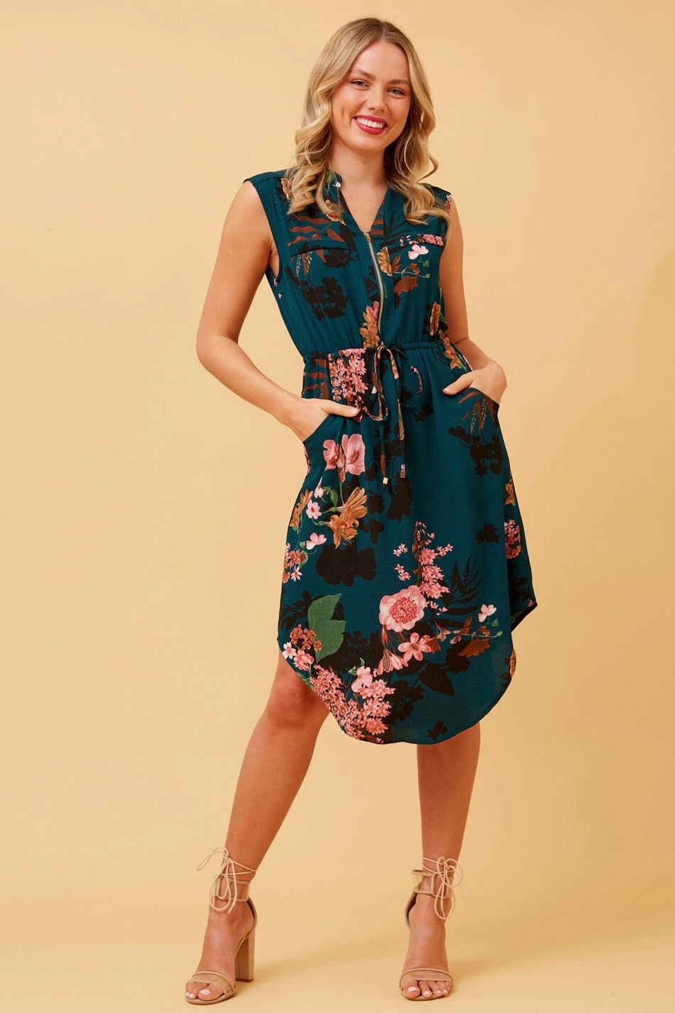 AMY FLORAL ZIP FRONT DRESS 6 AMY FLORAL ZIP FRONT DRESS - Image 4