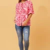 SELENA FLORAL PUFF SLEEVE SHIRT -Femme Connection Sales 79758b9cee742a6335c53a2dd690458d