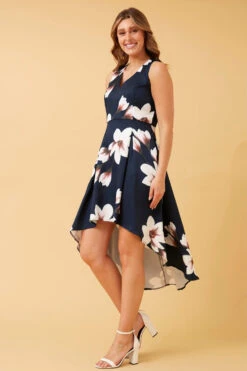 DIVA HI LOW FLORAL DRESS -Femme Connection Sales 7975b735ac67b614542170e9a84cc2e4