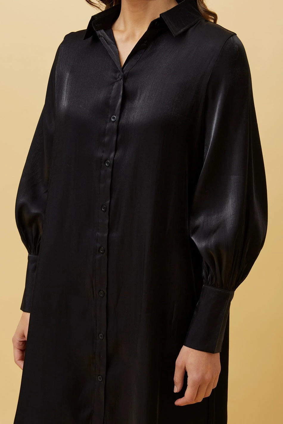 GERTIE SATIN SHIRT MIDI DRESS 8 GERTIE SATIN SHIRT MIDI DRESS - Image 6